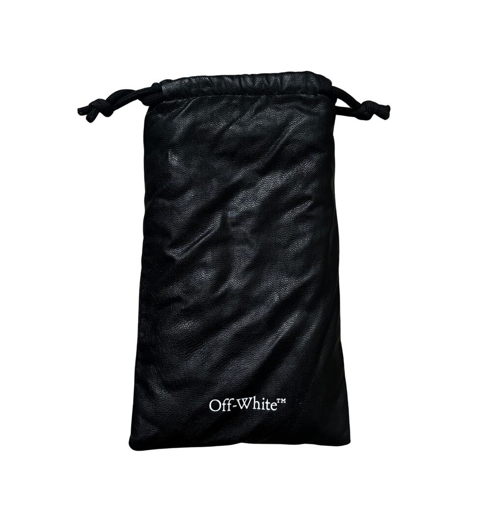 OFF-WHITE Drawstring Sunglasses Black Soft Thick Case Bag
